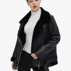 Women's Black Faux Leather Jacket